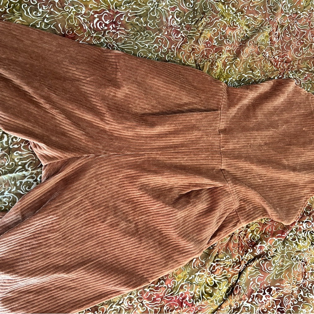 ASOS Corduroy Wide-Leg Jumpsuit in Brown